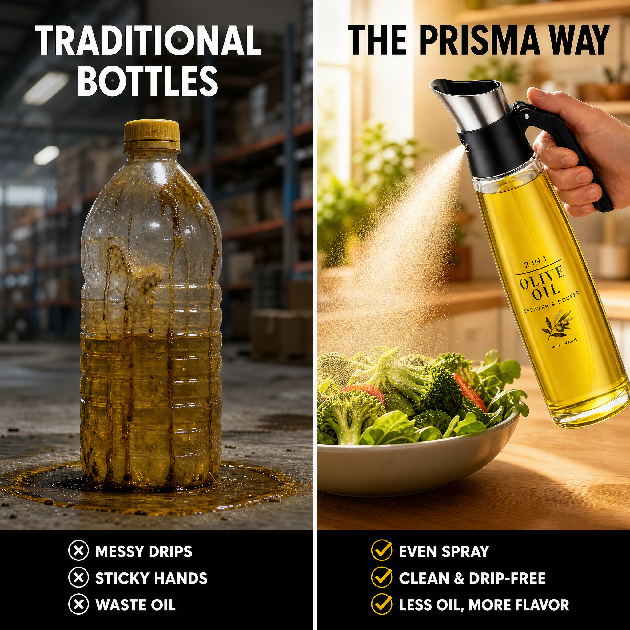 Visual olio spray prima e dopo realizzato da VISIVO