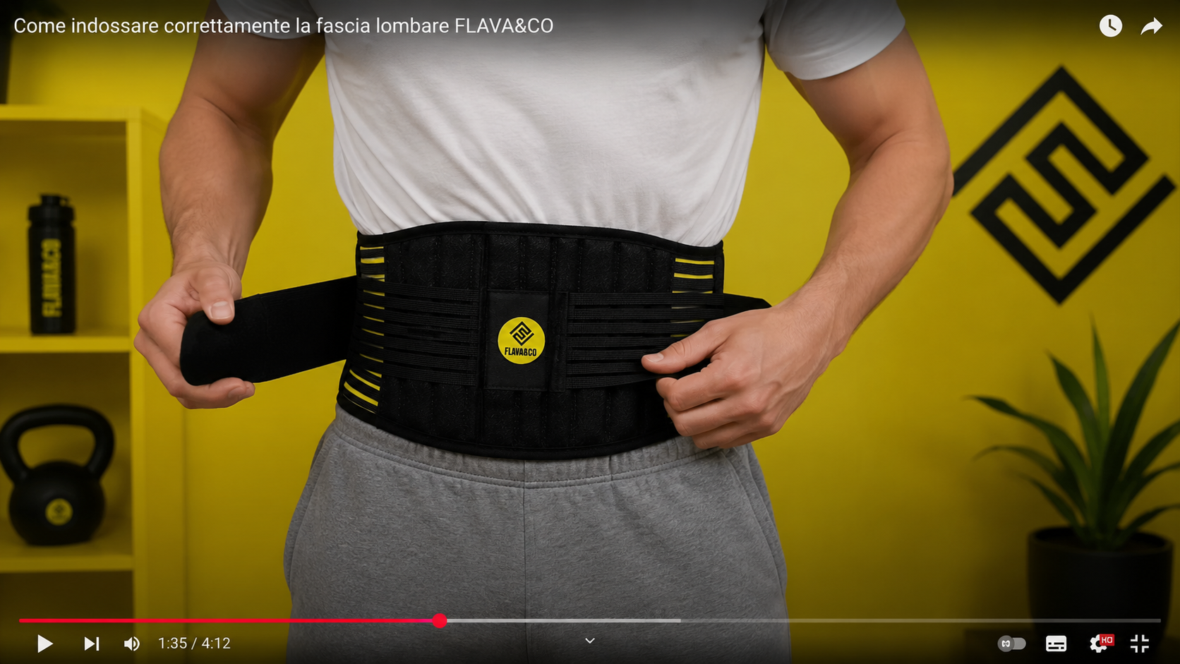 Fotogramma video tutorial per fascia lombare